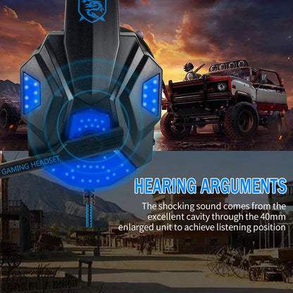 Professional Led Light Wired Gaming Headphones With Microphone For Computer PS4 PS5 Xbox Bass Stereo PC Gaming Headset Gifts