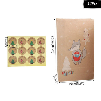 Christmas Gift Packing Bags Santa Claus Snowman Candy Cookie Box Xmas Navidad 2024 New Year Party Favor Bag Christmas Decoration