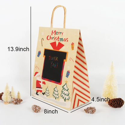 Christmas Gift Packing Bags Santa Claus Snowman Candy Cookie Box Xmas Navidad 2024 New Year Party Favor Bag Christmas Decoration