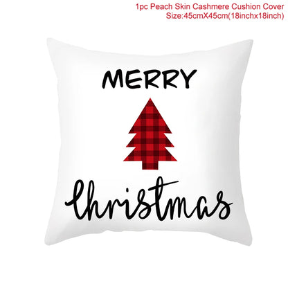 45cm Christmas Cushion Cover Navidad Merry Christmas Decorations For Home 2024 Xmas Noel Cristmas Ornaments New Year Gifts 2025