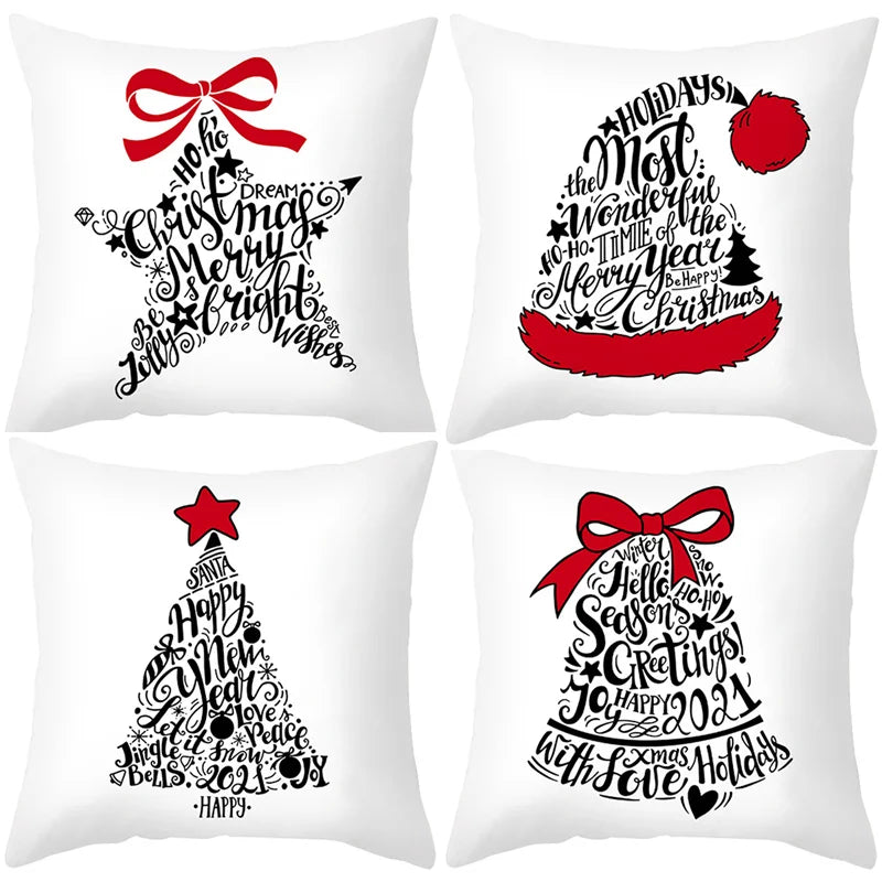 45cm Christmas Cushion Cover Navidad Merry Christmas Decorations For Home 2024 Xmas Noel Cristmas Ornaments New Year Gifts 2025