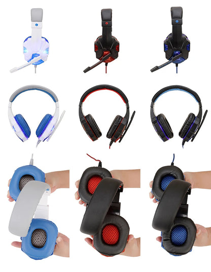 Professional Led Light Wired Gaming Headphones With Microphone For Computer PS4 PS5 Xbox Bass Stereo PC Gaming Headset Gifts