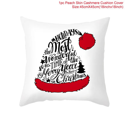 45cm Christmas Cushion Cover Navidad Merry Christmas Decorations For Home 2024 Xmas Noel Cristmas Ornaments New Year Gifts 2025