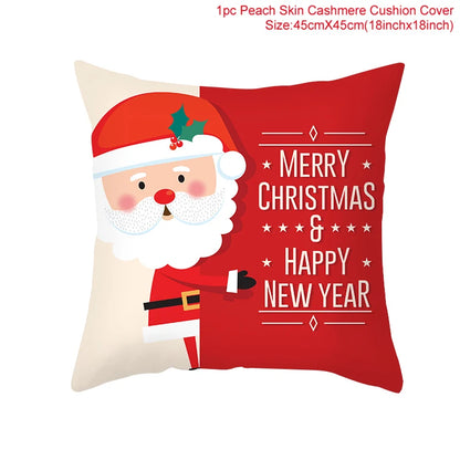 45cm Christmas Cushion Cover Navidad Merry Christmas Decorations For Home 2024 Xmas Noel Cristmas Ornaments New Year Gifts 2025