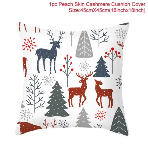 45cm Christmas Cushion Cover Navidad Merry Christmas Decorations For Home 2024 Xmas Noel Cristmas Ornaments New Year Gifts 2025