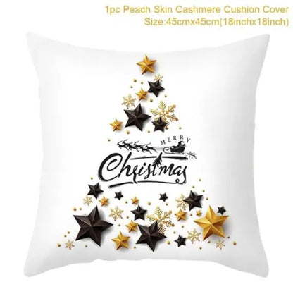 45cm Christmas Cushion Cover Navidad Merry Christmas Decorations For Home 2024 Xmas Noel Cristmas Ornaments New Year Gifts 2025