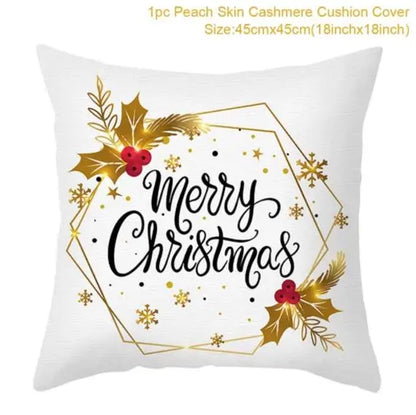 45cm Christmas Cushion Cover Navidad Merry Christmas Decorations For Home 2024 Xmas Noel Cristmas Ornaments New Year Gifts 2025