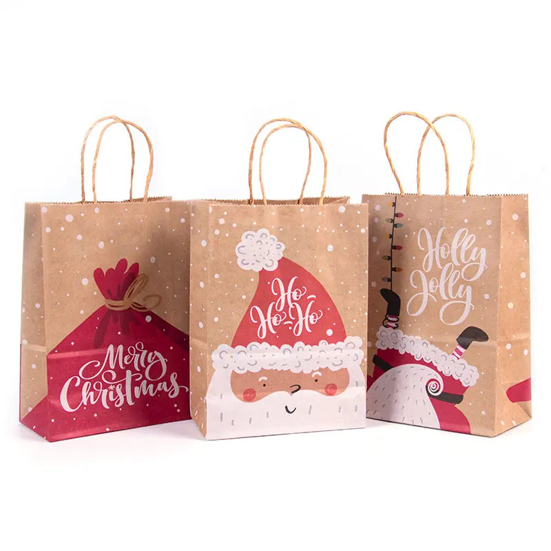 Christmas Gift Packing Bags Santa Claus Snowman Candy Cookie Box Xmas Navidad 2024 New Year Party Favor Bag Christmas Decoration