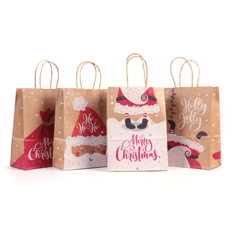 Christmas Gift Packing Bags Santa Claus Snowman Candy Cookie Box Xmas Navidad 2024 New Year Party Favor Bag Christmas Decoration