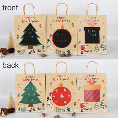 Christmas Gift Packing Bags Santa Claus Snowman Candy Cookie Box Xmas Navidad 2024 New Year Party Favor Bag Christmas Decoration