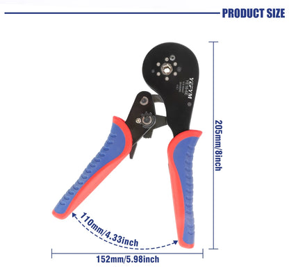 Инструмент для обжима наконечников, саморегулирующиеся шестигранные клещи для обжима проводов YE 16-6E для AWG 20-5 (0,5-16 мм²), инструмент для обжима проводов с храповым механизмом