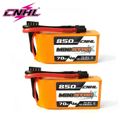 2PCS CNHL 3S 4S 11.1V 14.8V Lipo Battery 650mAh 850mAh 70C MiniStar With XT30 XT60 Plug For RC FPV Drone Quadcopter Airplane