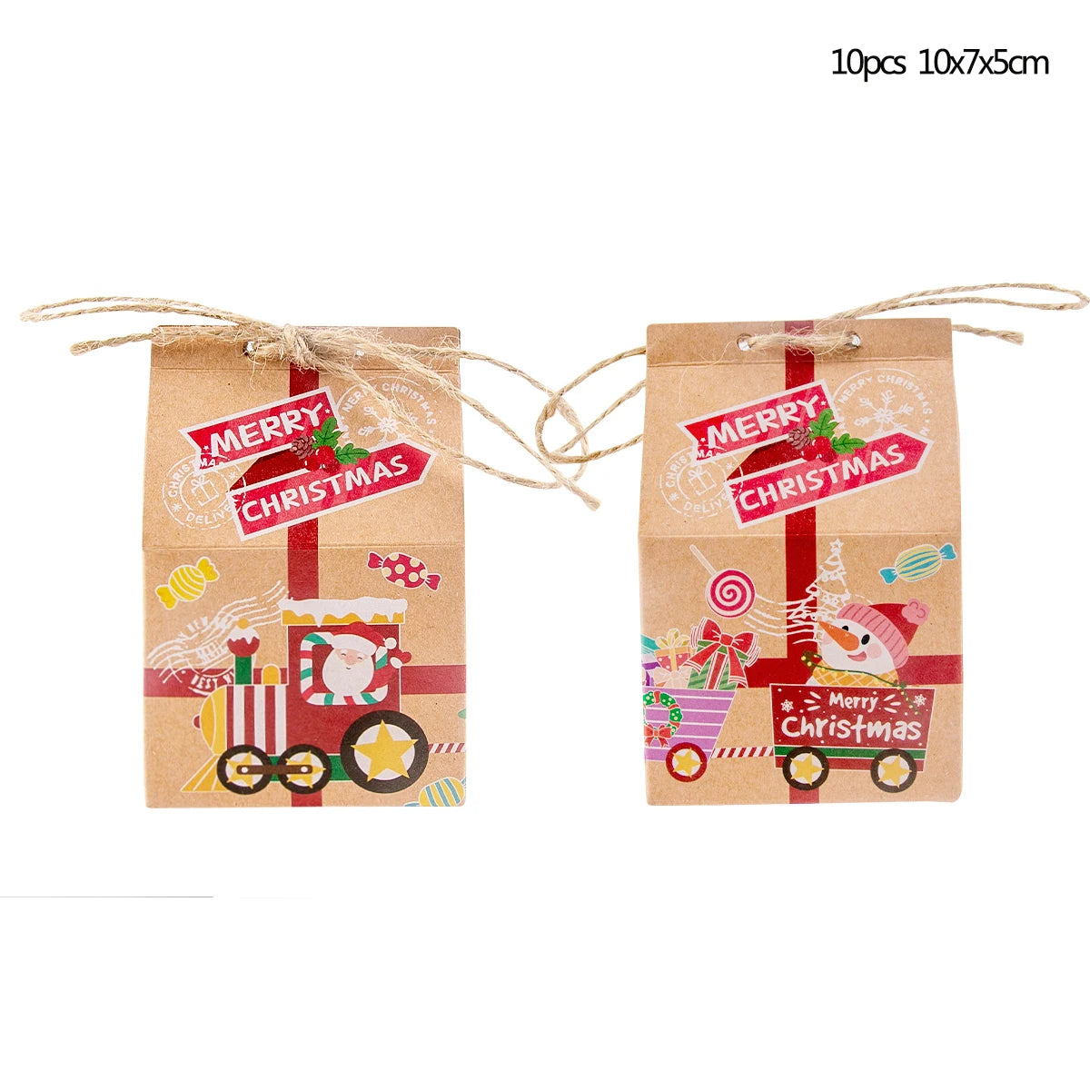 Christmas Gift Packing Bags Santa Claus Snowman Candy Cookie Box Xmas Navidad 2024 New Year Party Favor Bag Christmas Decoration