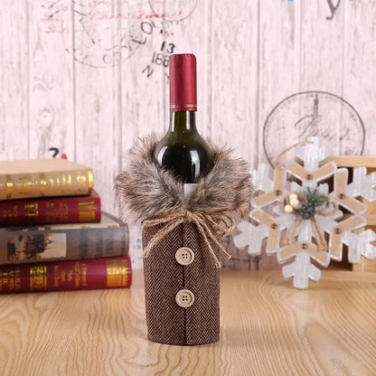 Christmas Wine Bottle Cover Merry Christmas Decorations For Home 2024 Cristmas Ornament Xmas Navidad Gifts Happy New Year 2025