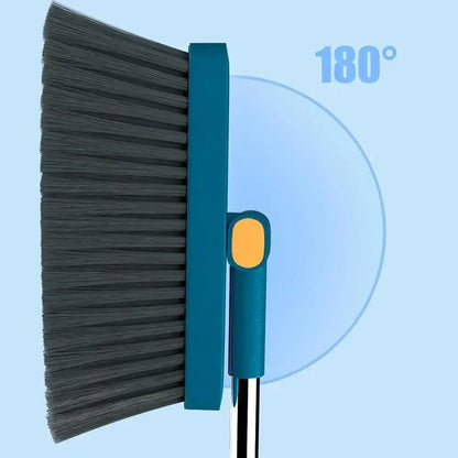 2PCS/Set Foldable Broom And Scoop Set Upright Dust Pan And Brush Set 180 Degree Rotation Dustless Floor Soft Brush Home