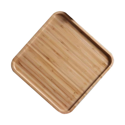 Home Bamboo Serving Tray Round Square Rectangle Breakfast Dessert Cake Tray Decorative Coffee Tea Platter Dinner Plate