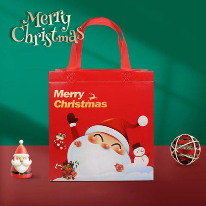 Non Woven Fabric Waterproof Gift Tote Bag Christmas Party Folding Bag Clothing Storage Bag Noel Navidad Print Package Gift Bag