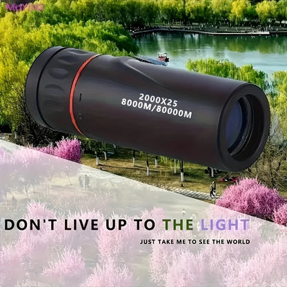 2000X25 Hd Monocular Telescope - Compact, Portable Scope For Hunting, Travel, Concerts & Fishing