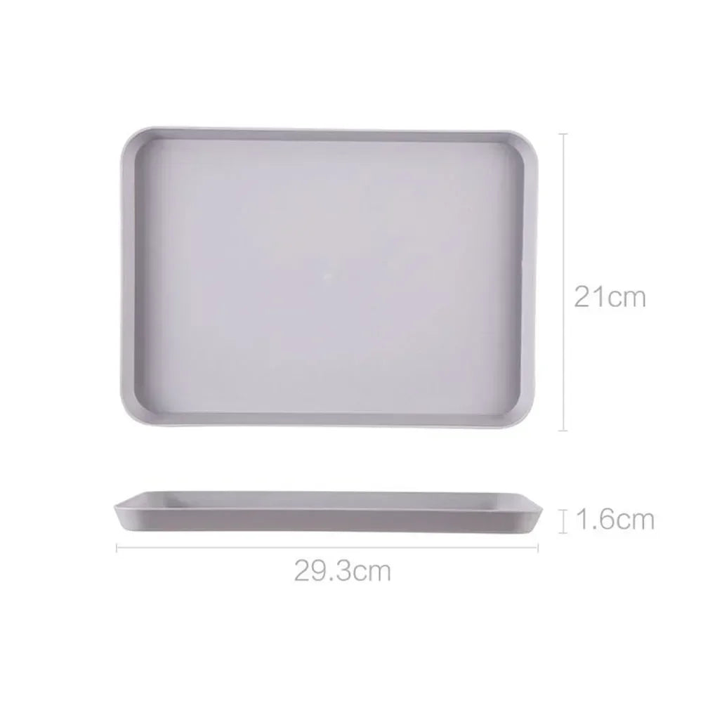 Rectangular Tea Tray Serving Tray Anti Slip Scratch Resistant Plastic Food Kitchen Organizer Home Kitchen Fruit Dessert Tray