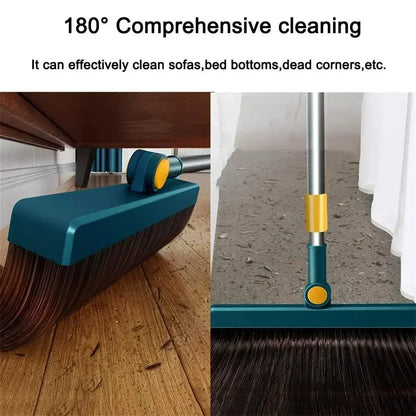 2PCS/Set Foldable Broom And Scoop Set Upright Dust Pan And Brush Set 180 Degree Rotation Dustless Floor Soft Brush Home