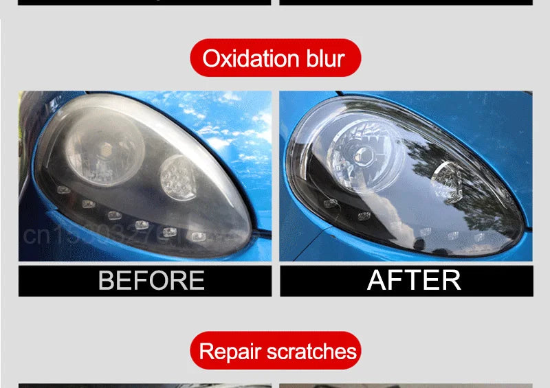 Car Headlight Polishing Agent Scratch Remover Repair Headlight Renewal Polish Liquid Headlights Restoration Kit Auto Accessories