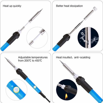 Justable Temperature Electric Soldering Iron 220V/110V 60W Electric Soldering Iron Set Welding Solder Repair Tool