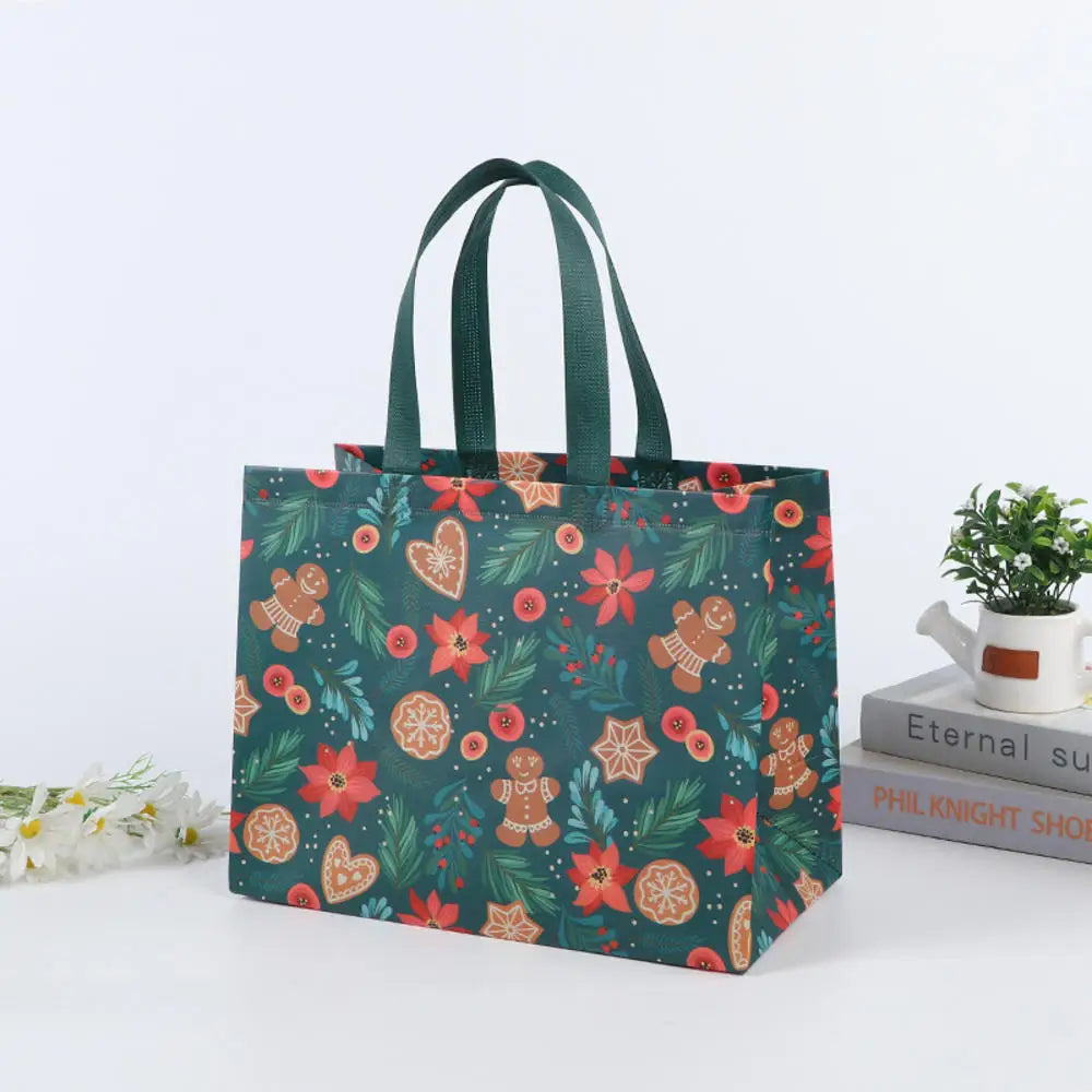 Non Woven Fabric Waterproof Gift Tote Bag Christmas Party Folding Bag Clothing Storage Bag Noel Navidad Print Package Gift Bag