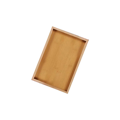 Home Bamboo Serving Tray Round Square Rectangle Breakfast Dessert Cake Tray Decorative Coffee Tea Platter Dinner Plate