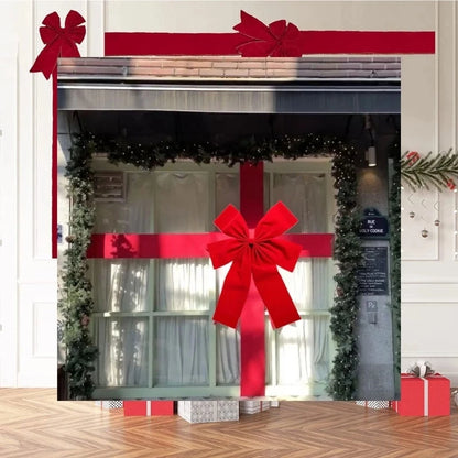 Big Ribbon Bow Christmas Red Redbow Front Door Decorations Hanging Front Door Red Bows New Year 2025 Supplies Home Ornaments