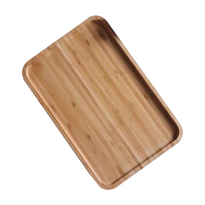 Home Bamboo Serving Tray Round Square Rectangle Breakfast Dessert Cake Tray Decorative Coffee Tea Platter Dinner Plate