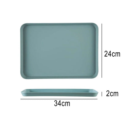 Rectangular Tea Tray Serving Tray Anti Slip Scratch Resistant Plastic Food Kitchen Organizer Home Kitchen Fruit Dessert Tray