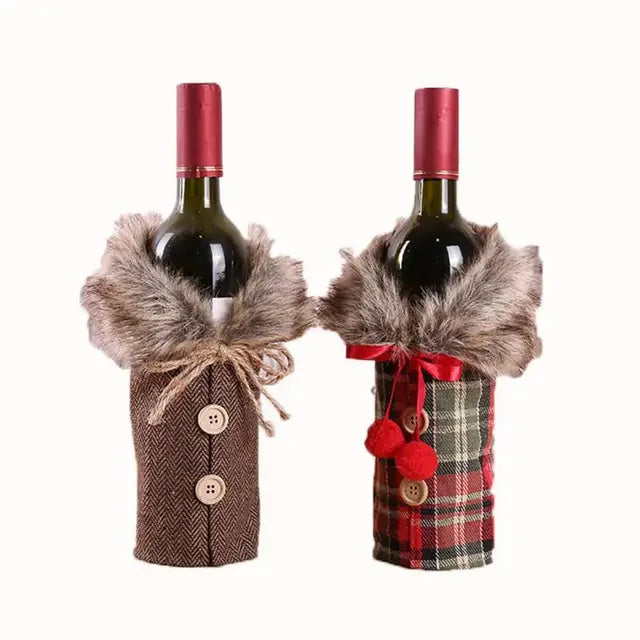 Christmas Wine Bottle Cover Merry Christmas Decorations For Home 2024 Cristmas Ornament Xmas Navidad Gifts Happy New Year 2025