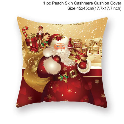 45cm Christmas Cushion Cover Navidad Merry Christmas Decorations For Home 2024 Xmas Noel Cristmas Ornaments New Year Gifts 2025