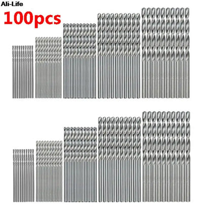 Набор сверл из быстрорежущей стали из быстрорежущей стали с титановым покрытием, 100/50 шт.