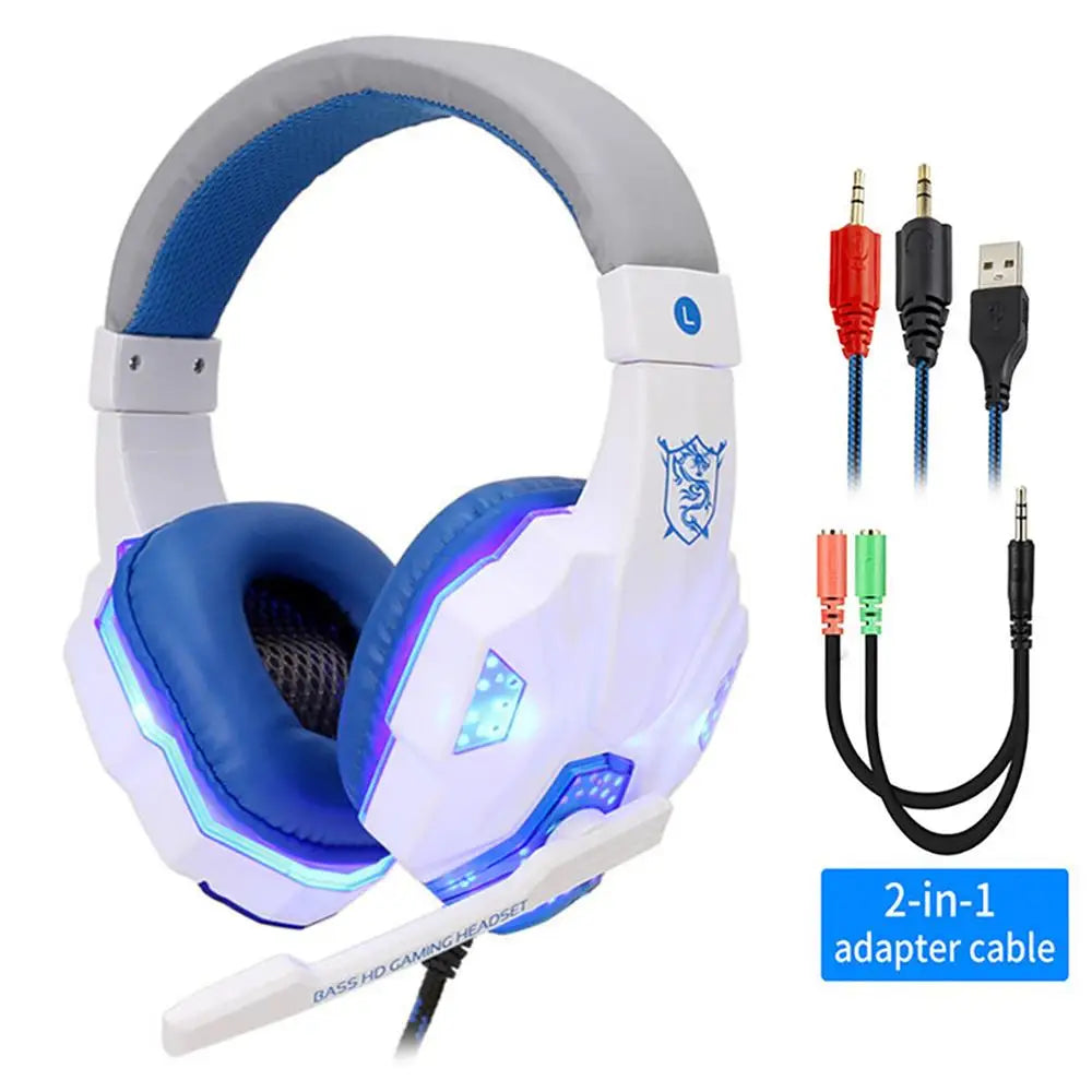 Professional Led Light Wired Gaming Headphones With Microphone For Computer PS4 PS5 Xbox Bass Stereo PC Gaming Headset Gifts