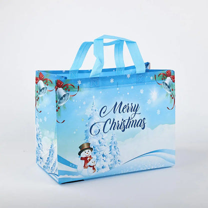 Non Woven Fabric Waterproof Gift Tote Bag Christmas Party Folding Bag Clothing Storage Bag Noel Navidad Print Package Gift Bag