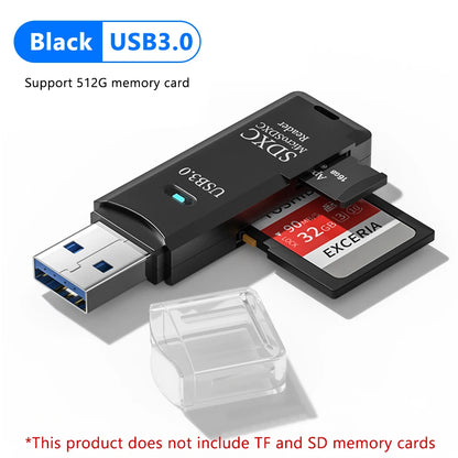 2 в 1 USB 3.0 кард-ридер Micro SD-кардридер USB-адаптер высокоскоростной кард-ридер TF карта памяти для ПК аксессуары для ноутбуков