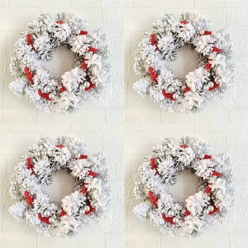 Christmas Candle Garland Christmas Wreath Hanging Window Props Mini Simulation Christmas Flocking Candlestick Garland