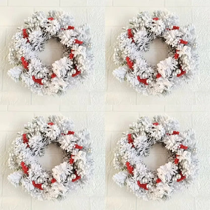 Christmas Candle Garland Christmas Wreath Hanging Window Props Mini Simulation Christmas Flocking Candlestick Garland