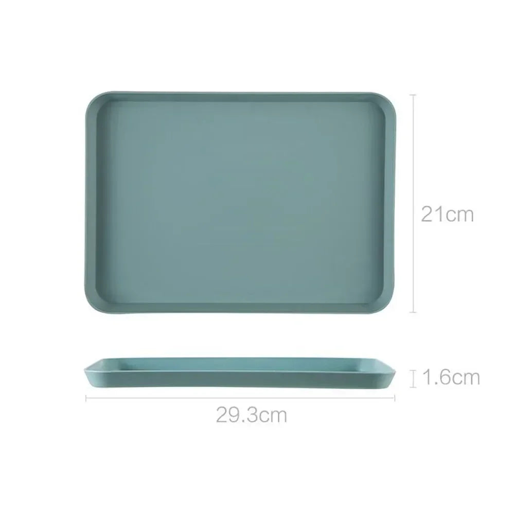 Rectangular Tea Tray Serving Tray Anti Slip Scratch Resistant Plastic Food Kitchen Organizer Home Kitchen Fruit Dessert Tray