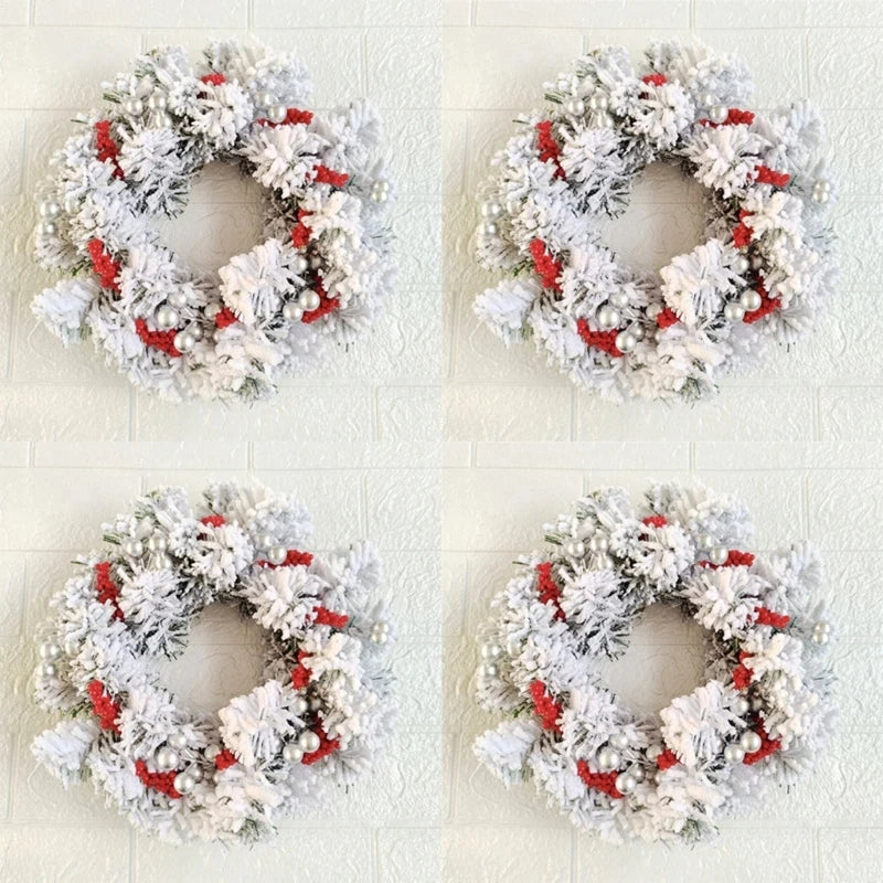 Christmas Candle Garland Christmas Wreath Hanging Window Props Mini Simulation Christmas Flocking Candlestick Garland