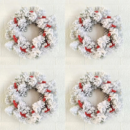 Christmas Candle Garland Christmas Wreath Hanging Window Props Mini Simulation Christmas Flocking Candlestick Garland