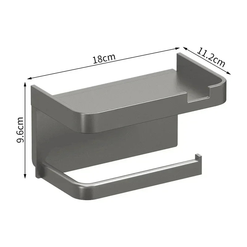 2024 New Plastic Steel Toilet Paper Holder Bathroom Wall Mount WC Paper Phone Holder Shelf Towel Roll shelf Accessories