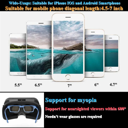 Shinecon 3D VR Glasses Virtual Reality Viar Goggles Headset Devices Smart Helmet Lenses For Cell Phone Mobile Smartphones Viewer