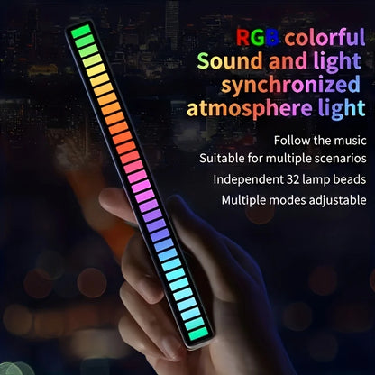 RGB Pickup Light Music Rhythm Lights Модернизированная USB перезаряжаемая модель Рождественское украшение Настольный RGB Light Bar Music Rhythm