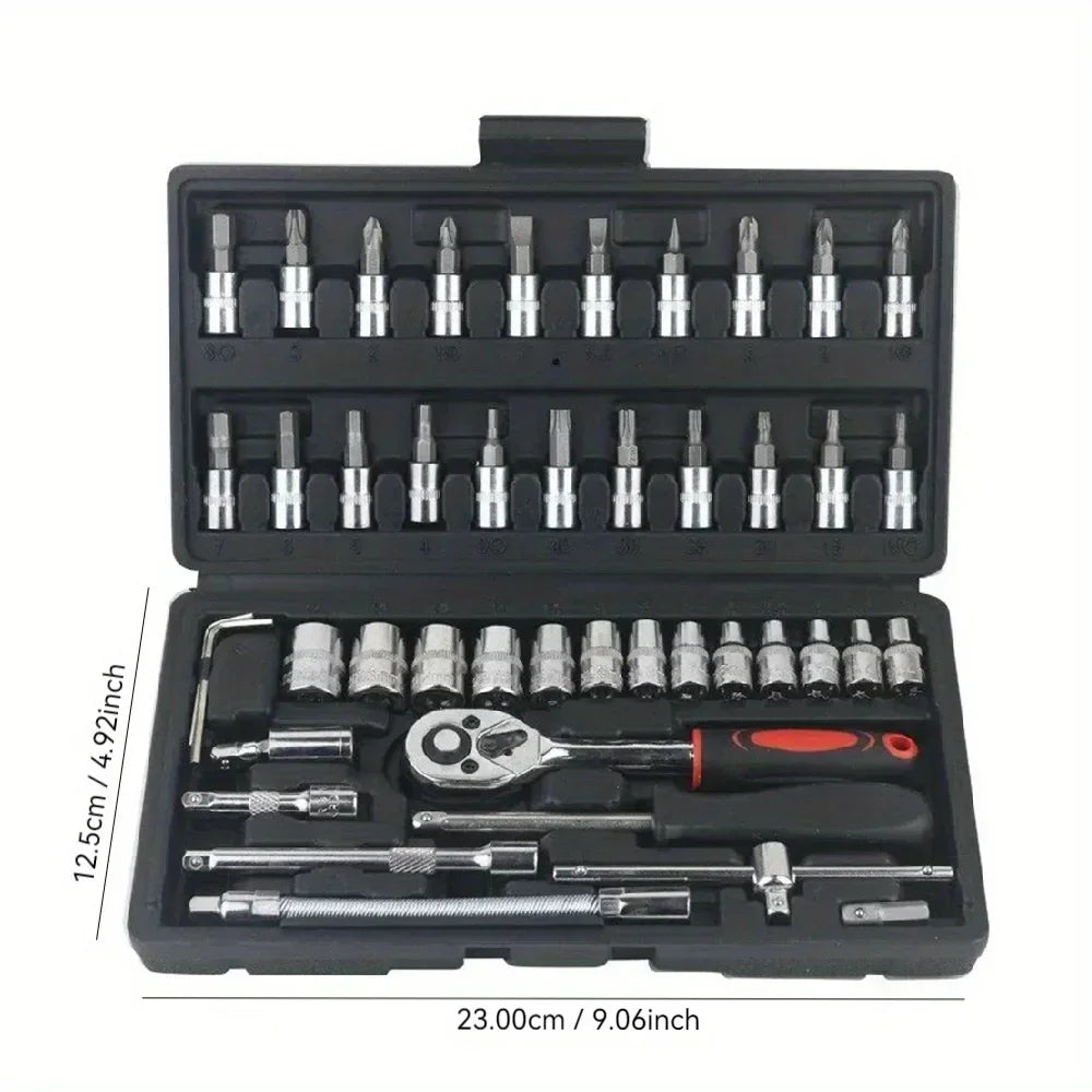 Complete set of hardware kit for automotive mechanical maintenance, vehicle mounted socket wrench toolbox, and combination parts