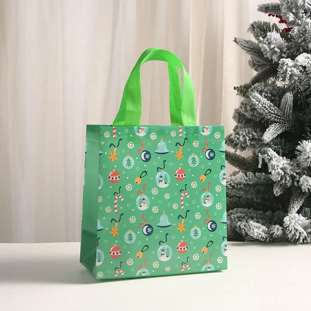 Non Woven Fabric Waterproof Gift Tote Bag Christmas Party Folding Bag Clothing Storage Bag Noel Navidad Print Package Gift Bag