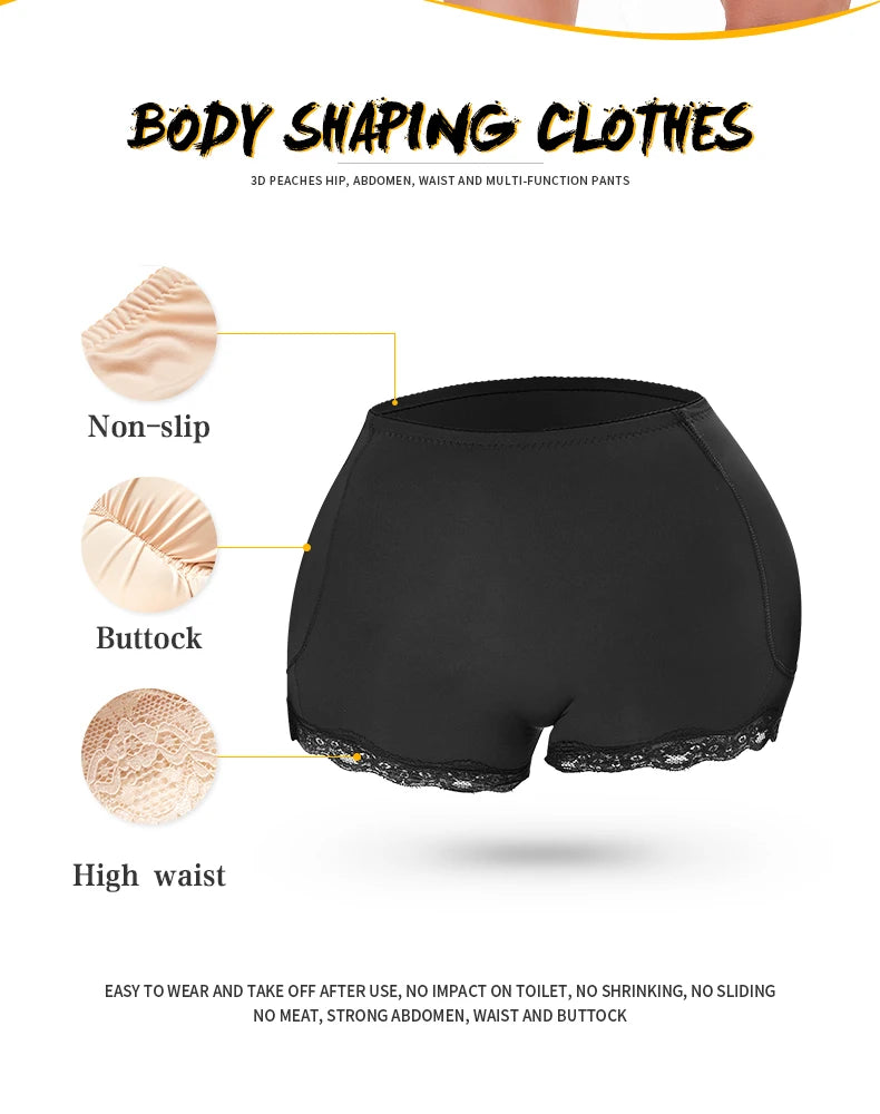 Padded Butt lifter Corrective Underwear Butt Enhancer Body Shaper Modeling Strap Fake Hip Shapwear Underwear Push Up Panties