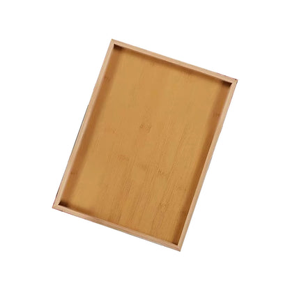 Home Bamboo Serving Tray Round Square Rectangle Breakfast Dessert Cake Tray Decorative Coffee Tea Platter Dinner Plate