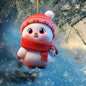 Christmas Decoration Pendant 2D Acrylic Cartoon Christmas Snowman Home Garden Christmas Tree Pendant Party Decoration